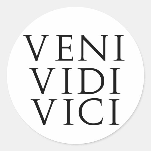 Veni Vidi Vici Ronde Sticker (Voorkant)