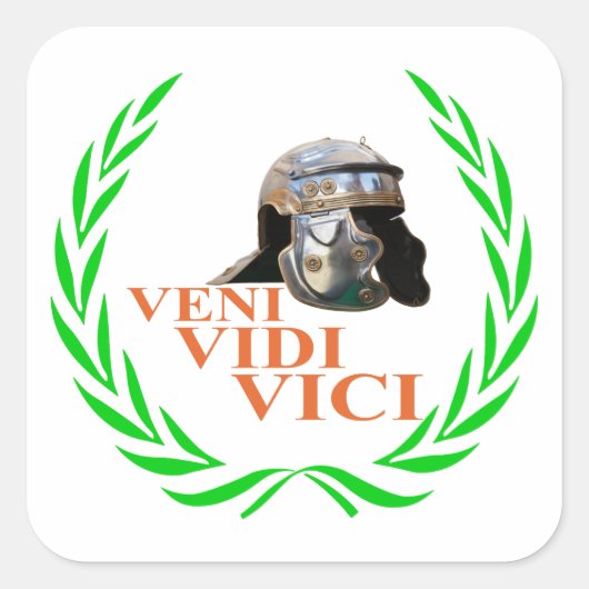 Veni Vidi Vici Vierkante Sticker (Voorkant)