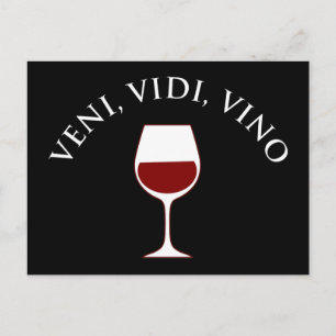 Veni, Vidi, Vino Funny Wine Lover, Latijnse term Briefkaart