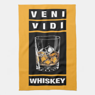 Veni Vidi Whiskey Grappig citaat voor whisky lie Theedoek