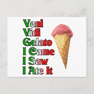 Veni Vini Gelato (Ik kwam zag dat ik het at) Briefkaart