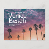 Venice Beach Bruiloft Save the Date Briefkaart (Voorkant)