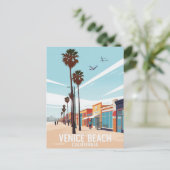 Venice Beach California Boardwalk Art Briefkaart (Staand voorkant)