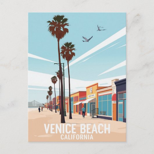 Venice Beach California Boardwalk Art Briefkaart (Voorkant)