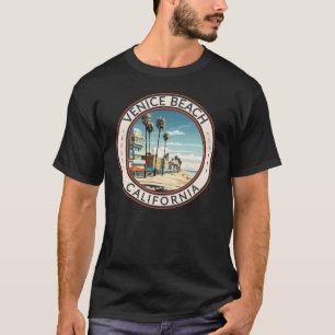 Venice Beach California Boardwalk Reizen Kunst Ret T-shirt