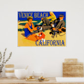 Venice Beach California Retro Beach 1920s Poster (Keuken)