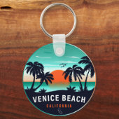 Venice Beach California Retro Sunset Souvenirs 80 Sleutelhanger (Achterkant)