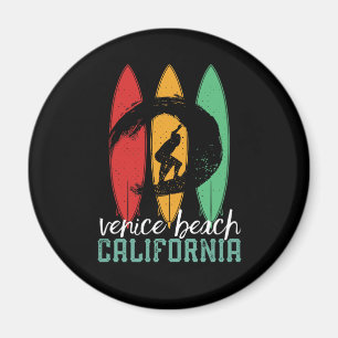 Venice Beach California  Retro Surfing Magneet