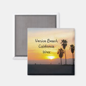 Venice Beach California Sunset Souvenir Magnet (Recto/Verso)