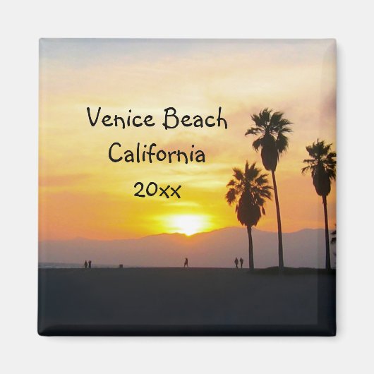 Venice Beach California Sunset Souvenir Magnet (Devant)