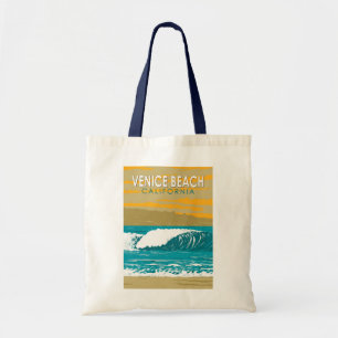 Venice Beach California Travel Art Vintage Tote Bag