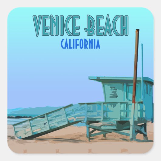 Venice Beach California  Vierkante Sticker (Voorkant)