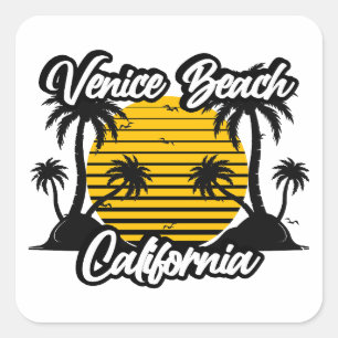Venice Beach California Vierkante Sticker