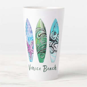 Venice Beach Californië Surfboards Latte Mok