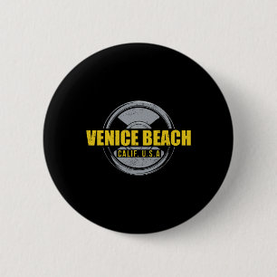 Venice Beach Californië Verenigde Staten Gym Bodyb Ronde Button 5,7 Cm