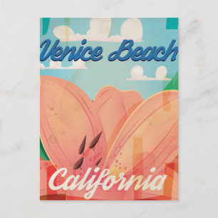 Venice Beach Californië Vintage Reisposter Briefkaart
