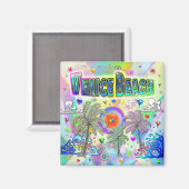 Venice Beach Deep Dream Magnet Magneet (Voorkant / Achterkant)
