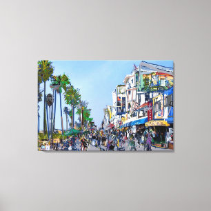 Venice Beach Promenade Canvas Afdruk