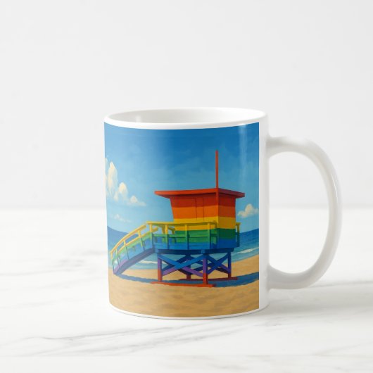 Venice Beach Rainbow Lifeguard Stand Koffiemok (Rechts)