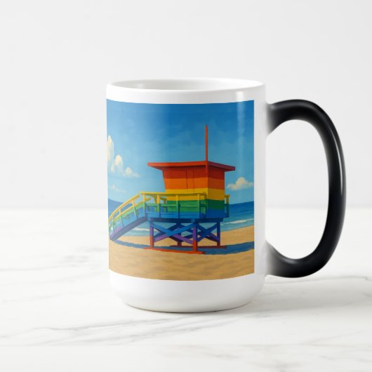 Venice Beach Rainbow Lifeguard Stand Magische Mok (Rechts)
