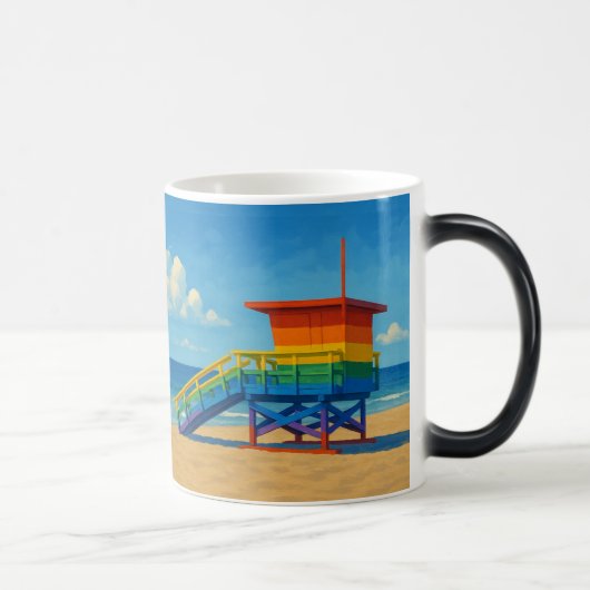 Venice Beach Rainbow Lifeguard Stand Magische Mok (Rechts)