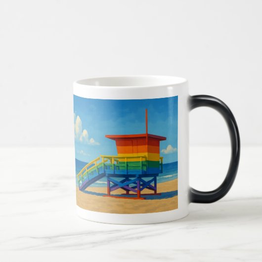 Venice Beach Rainbow Lifeguard Stand Magische Mok (Rechts)