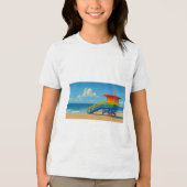 Venice Beach Rainbow Lifeguard Stand Tri-Blend Shirt (Voorkant)