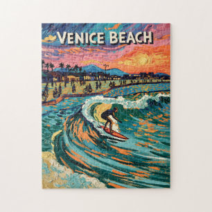 Venice Beach Surf California Vintage Krachtige Kle Legpuzzel