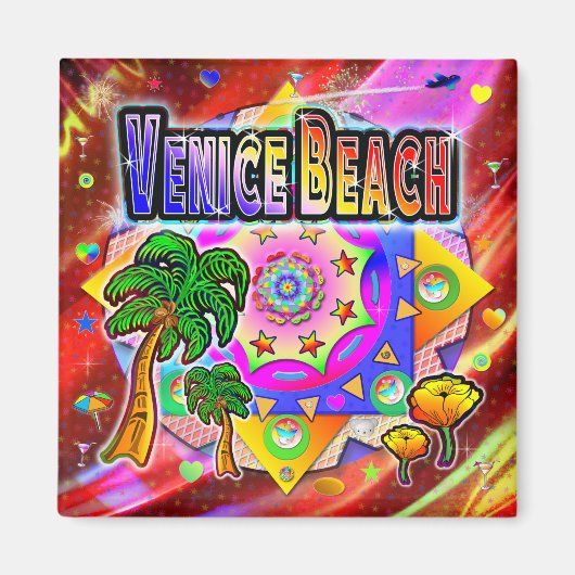 Venice Beach Tropical Friends Magnet (Devant)