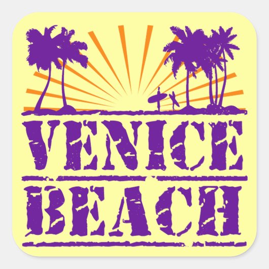 Venice Beach Vierkante Sticker (Voorkant)