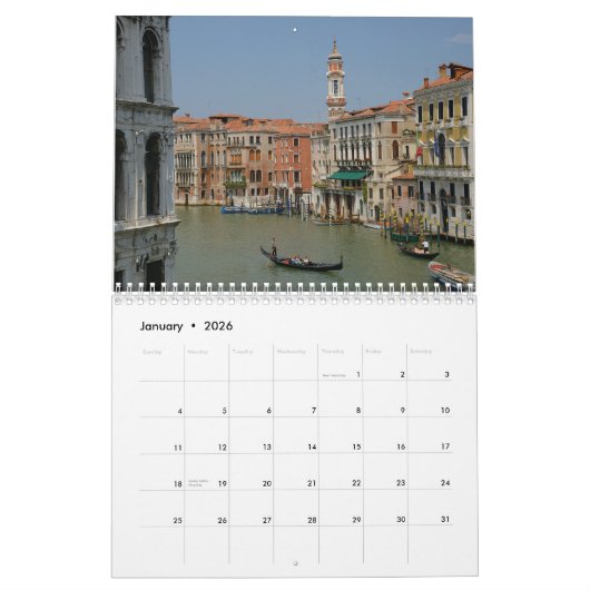 Venice Calendar Kalender (Jan 2026)
