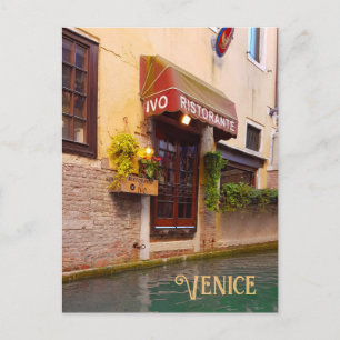 Venice Canal Architecture Ristorante Street Briefkaart