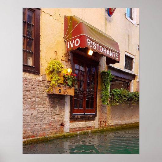 Venice Canal Architecture Ristorante Street Poster (Voorkant)