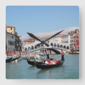 Venice Canal Wall Clock Vierkante Klok (Voorkant)