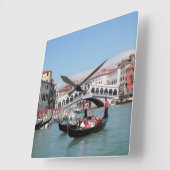 Venice Canal Wall Clock Vierkante Klok (Hoek)