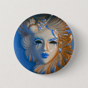 Venice Carnival Masker Ronde Button 5,7 Cm