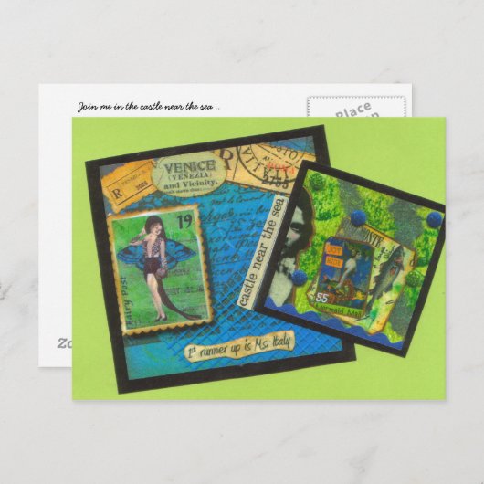 Venice Castle nabij het Briefkaart van het Zee (Voorkant / Achterkant)