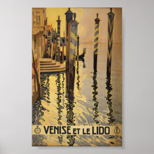 Venice et le Lido gondola deportart Poster
