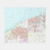 Venice Florida Map (1973) Fleece Deken (Voorkant (Horizontaal))