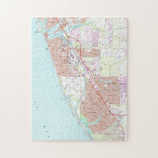 Venice Florida Map (1973) Legpuzzel (Verticaal)