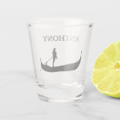 Venice Gondola Silhouette Black - Gepersonaliseerd Shot Glas (Achterkant)