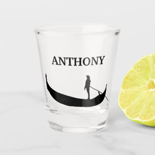 Venice Gondola Silhouette Black - Gepersonaliseerd Shot Glas