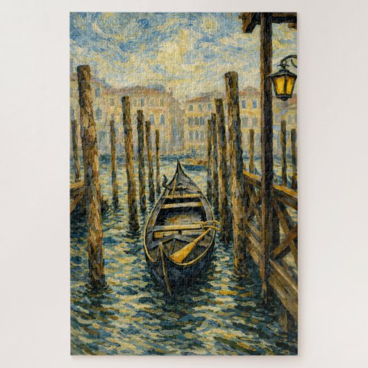 Venice Gondola Van Gogh Style Mosaic Art Puzzle (Vertical)