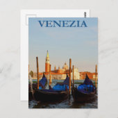 Venice Gondola Vintage Revel Briefkaart (Voorkant / Achterkant)