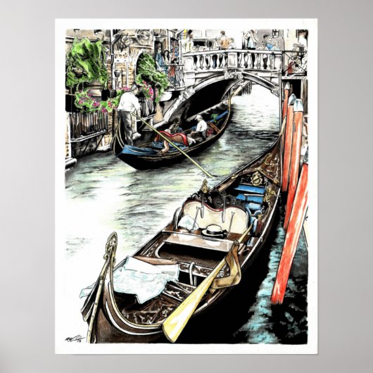 Venice Gondolas Poster (Voorkant)
