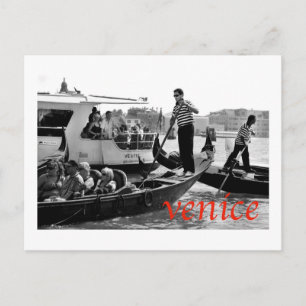 VENICE GONDOLERS OP HET GRONDKANAAL BRIEFKAART