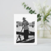 VENICE GONDOLIER MET PET BRIEFKAART (Staand voorkant)