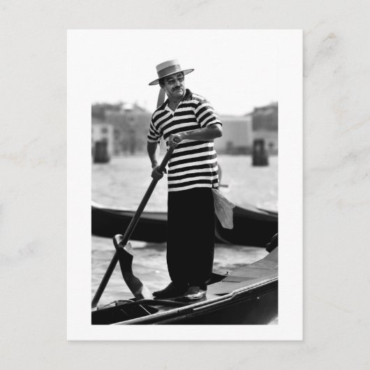 VENICE GONDOLIER MET PET BRIEFKAART (Voorkant)