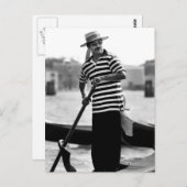 VENICE GONDOLIER MET PET BRIEFKAART (Voorkant / Achterkant)