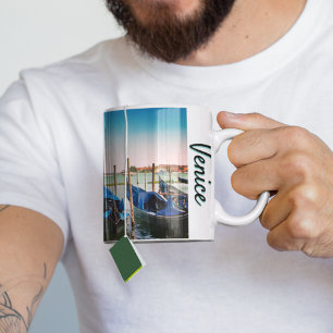 Venice Grand Canal met blauwe iconische gondels Koffiemok